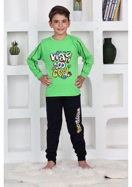 Way Too Cool Erkek Çocuk Pijama takımı - Yeşil