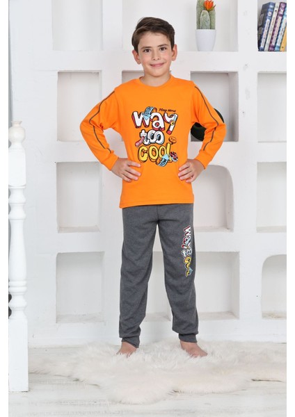 Way Too Cool Erkek Çocuk Pijama takımı - Turuncu