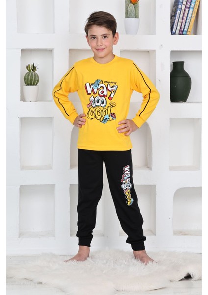 Way Too Cool Erkek Çocuk Pijama takımı - Sarı