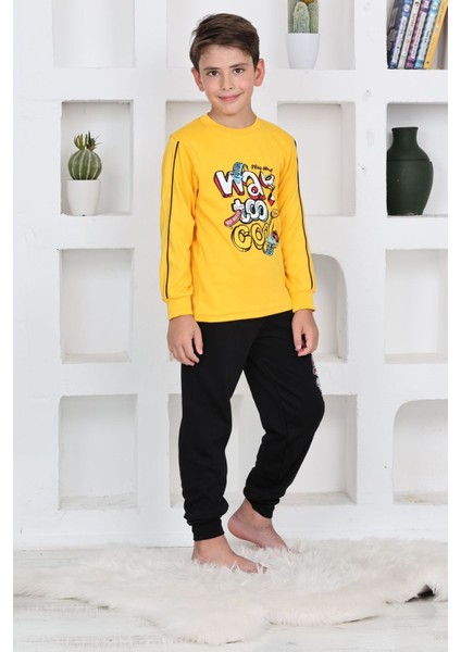 Way Too Cool Erkek Çocuk Pijama takımı - Sarı