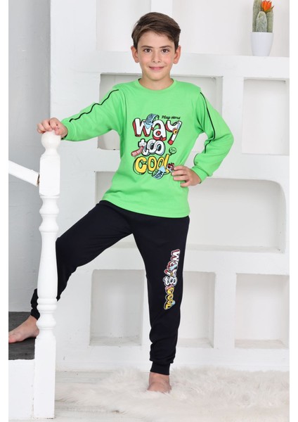 Way Too Cool Erkek Çocuk Pijama takımı - Yeşil