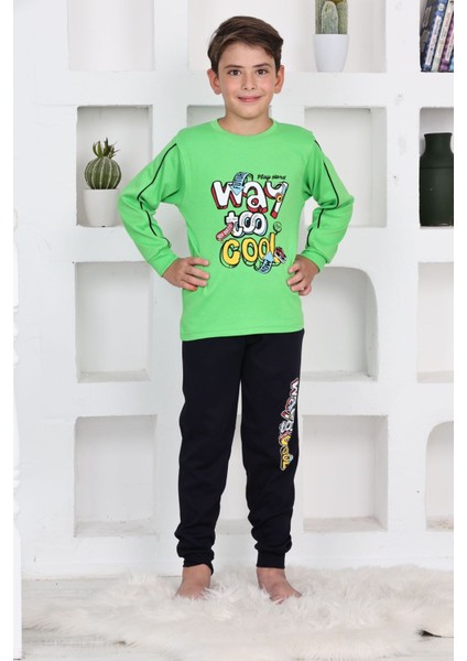 Way Too Cool Erkek Çocuk Pijama takımı - Yeşil