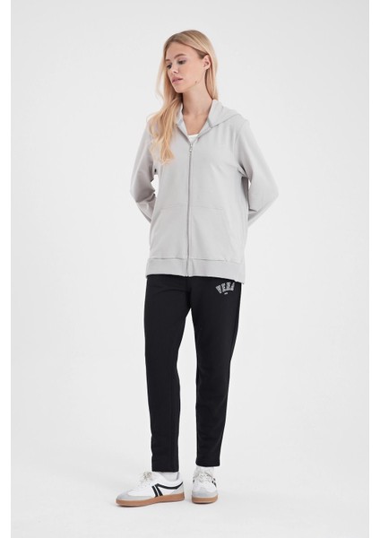 Kadın Gwen Gri Yanı Yırtmaçlı Fermuarlı Sweatshirt fiyatları