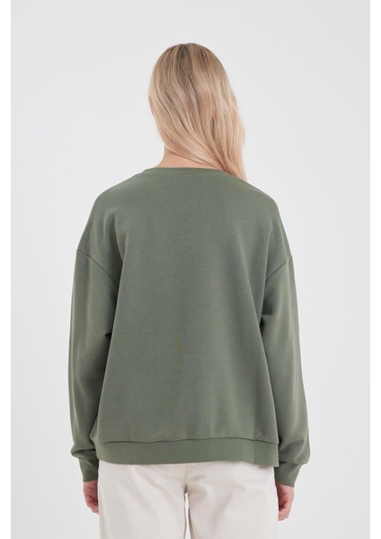 Kadın Holiday Haki Baskılı Sweatshirt fırsatları