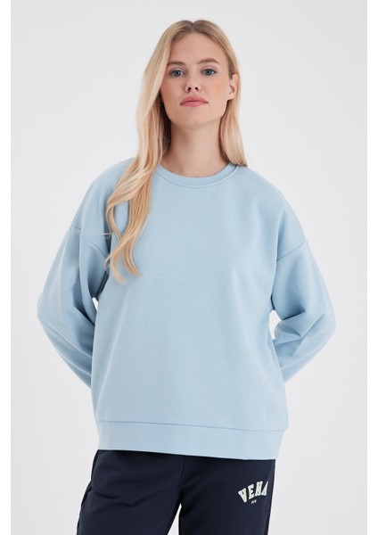 Kadın Rhona Gök Mavisi Bisiklet Yaka Regular Fit 3 Iplik Sweatshirt fiyatları