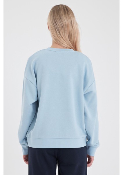 Kadın Rhona Gök Mavisi Bisiklet Yaka Regular Fit 3 Iplik Sweatshirt fırsatları
