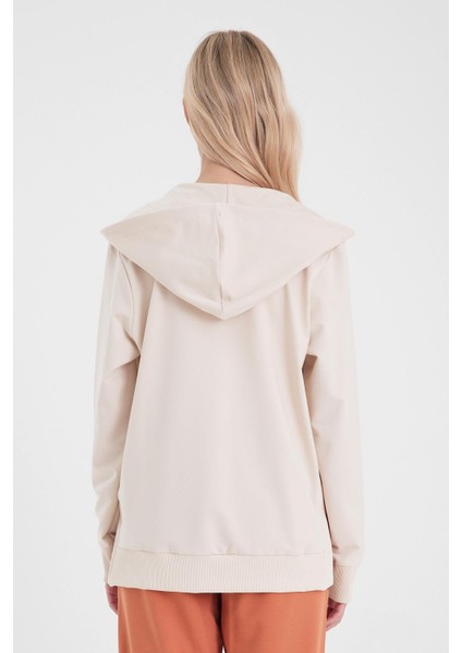 Kadın Gwen Taş Yanı Yırtmaçlı Fermuarlı Sweatshirt