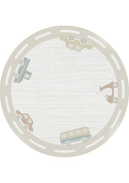 Pıccolo Pcl 01 Cream Multy Yuvarlak Pastel Renkli Hav Ve Toz Vermeyen Çocuk Halısı