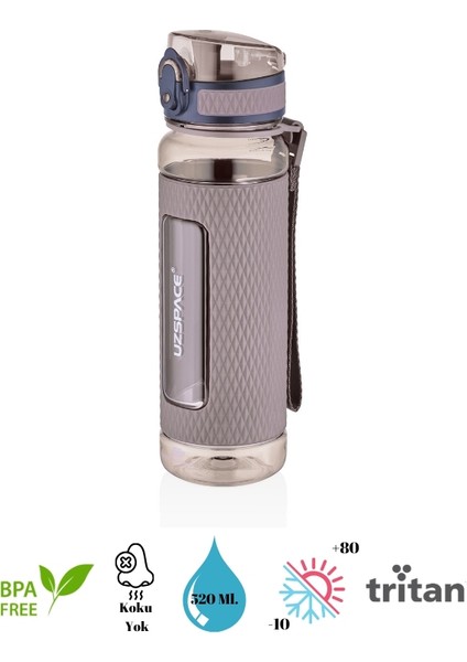 Chrystal Diamond Tritan Su Matarası – Slikon Korumalı - 520 ml