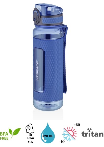 Chrystal Diamond Tritan Su Matarası – Slikon Korumalı - 520 ml