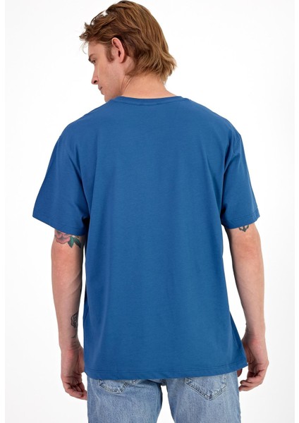 Erkek Beach Baskılı Navy Bisiklet Yaka Regular Fit Tişört fırsatları