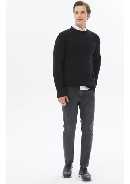 Koyu Gri Super Slm Fit Denim Pamuk Karışımlı Pantolon