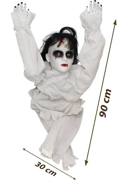 Halloween Sürünen Ölü Gelin Sesli Sensörlü -Pilli 90CM AST6730 fiyatları