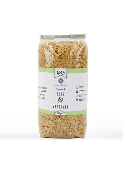 OG Organik Sarı Mercimek 800 gr