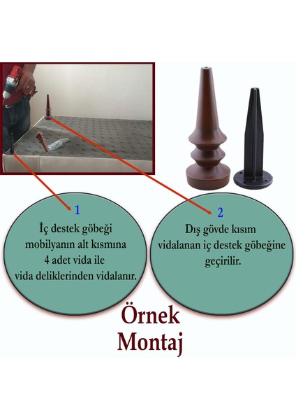 (4 Adet) Mobilya Yükseltici Kanepe Koltuk Tv Ünitesi Baza Ayağı Zigon Orta Sehpası Ayak Ayakları Ahşap Desen 17 cm