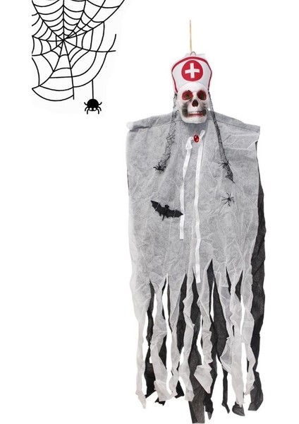 Halloween Kuru Kafa Hemşire İskelet Hayalet Asılabilir Parti Dekoru 140CM AST6749 fırsatları