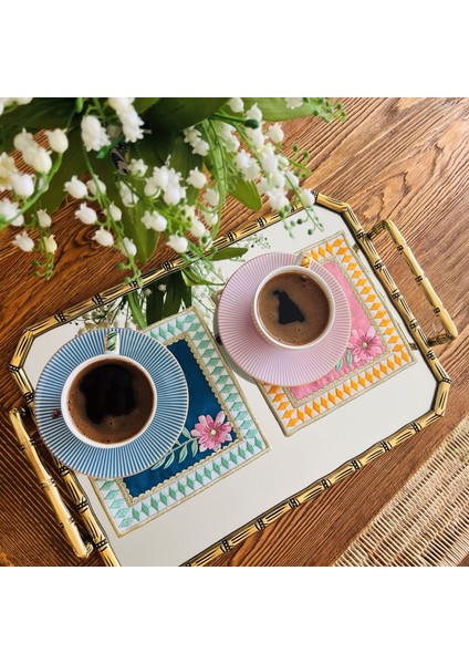 La Majorelle Uyumlu Pembe ve Yeşil Kokteyl Peçete ( 2 Adet )