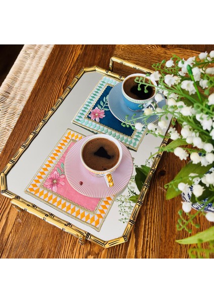 La Majorelle Uyumlu Pembe ve Yeşil Kokteyl Peçete ( 2 Adet )