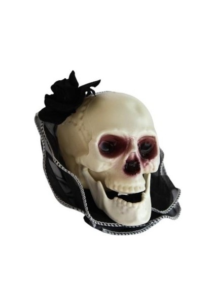 Halloween Kuru Kafa Toka-Broş Siyah