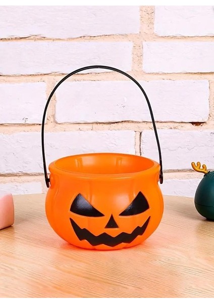 Halloween Balkabağı Şeker Kovası Plastik 18CM AST6776 fiyatları