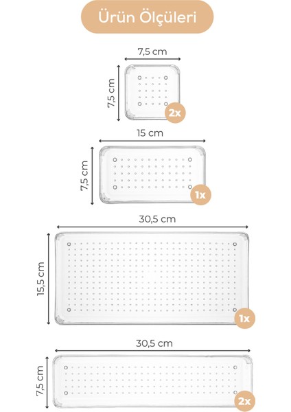 6lı Çekmece Içi - Dolap Içi Banyo Makyaj Takı Düzenleyici Organizer