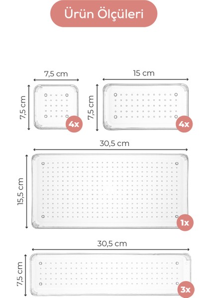 12LI Dolap Içi - Çekmece Içi Takı Makyaj Düzenleyici Organizer