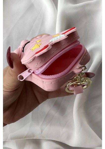 Pembe Unicorn Popit Figürlü Silikon Anahtarlık Cüzdan