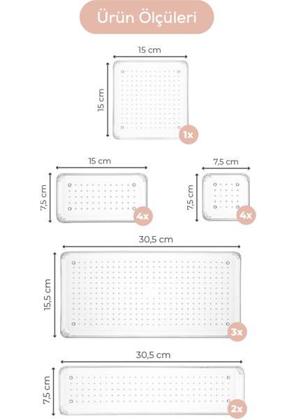 14LÜ Dolap Içi-Çekmce Içi Kozmetik Takı Aksesuar Düzenleyici Organizer