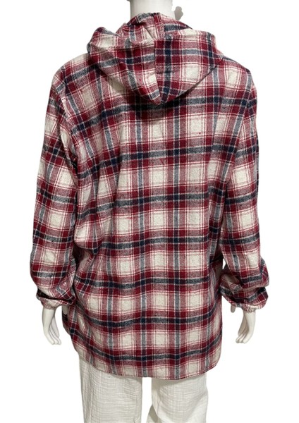 Büyük Beden Oversize Kapşonlu Oduncu Gömlek Renkli modelleri