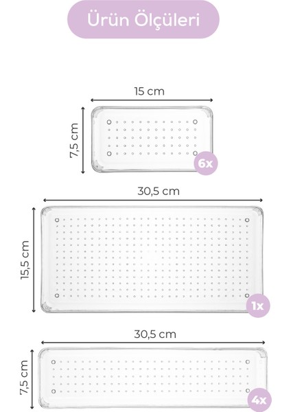 11LI Set Çekmece Içi Kaşıklık - Dolap Içi Çatal-Kaşık Bıçak Düzenleyici Organizer