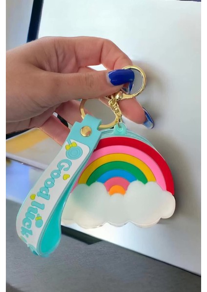 Yeşil Gökkuşağı Figürlü Silikon Anahtarlık Cüzdan