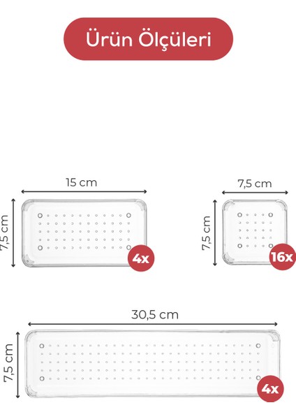 24LÜ Çekmece Içi Aksesuar Takı ve Makyaj Düzenleyici Organizer