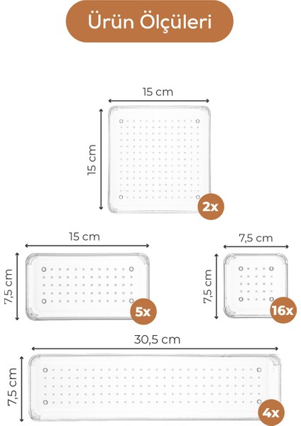 27LI Dolap Içi-Çekmce Içi Kozmetik Takı Aksesuar Düzenleyici Organizer