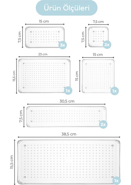 10LU Dolap Içi-Çekmce Içi Kozmetik Takı Aksesuar Düzenleyici Organizer