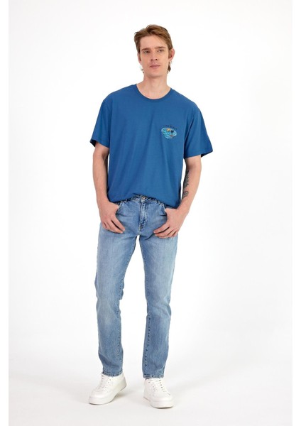 Erkek Daniel Med Blue Straight Fit Jean Pantolon