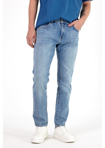 Erkek Daniel Med Blue Straight Fit Jean Pantolon