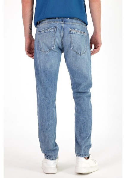 Erkek Daniel Med Blue Straight Fit Jean Pantolon