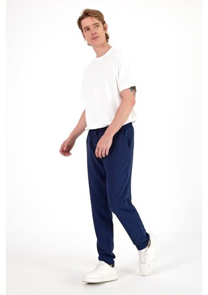 Erkek Alfred Navy Beli Lastikli Slim Straight Gofre Pantolon fiyatları