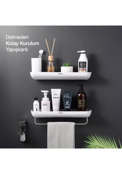 Duvara Yapışkanlı Banyo ve Mutfak Düzenleme Rafı Havlu Askılıklı