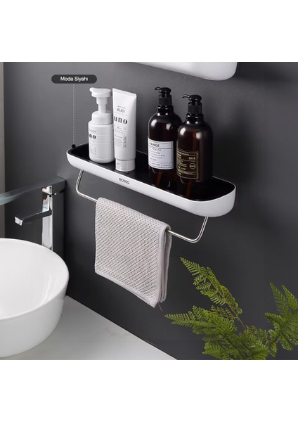 Duvara Yapışkanlı Banyo ve Mutfak Düzenleme Rafı Havlu Askılıklı