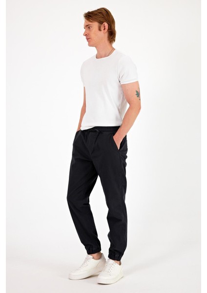 Erkek Simon Antrasit Slim Fit Gabardin Jogger Pantolon