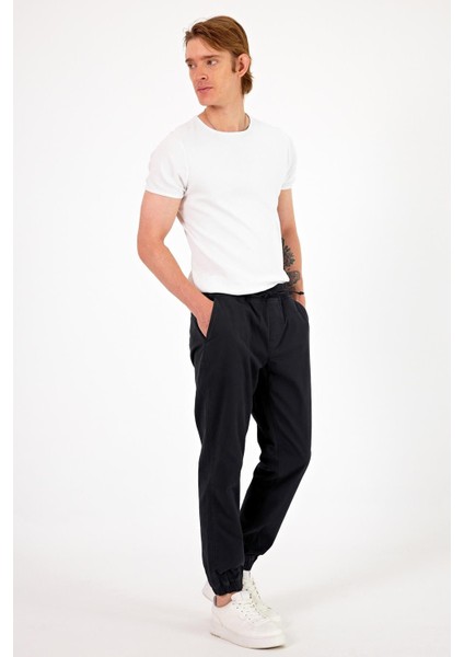 Erkek Simon Antrasit Slim Fit Gabardin Jogger Pantolon