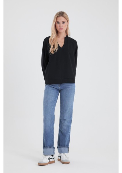 Kadın Marrakesh Dark Blue Straight Fit Jean Pantolon