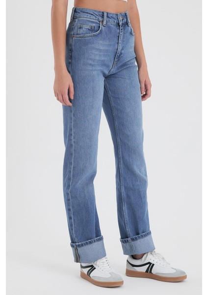 Kadın Marrakesh Dark Blue Straight Fit Jean Pantolon modelleri