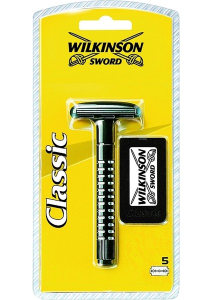 Wilkinson Sword Classic Tıraş Makinesi - Rodeo Tıraş Fırçası 601 - Derby Tıraş Sabunu - Tıraş Bıçağı Set