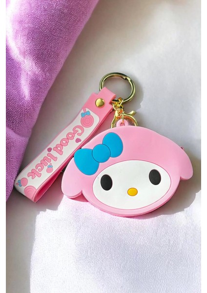Hello Kitty Figürlü Toz Pembe Silikon Anahtarlık Cüzdan