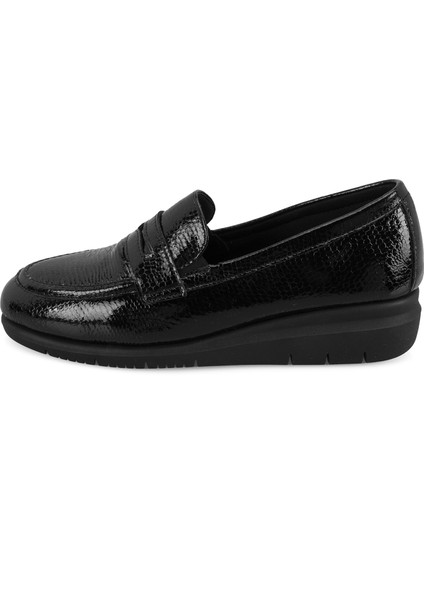 Haylie Siyah Kadın Aerocomfort Kroko Baskılı Deri Günlük Ayakkabı modelleri