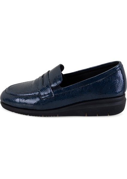 Haylie Lacivert Kadın Aerocomfort Kroko Baskılı Deri Günlük Ayakkabı modelleri