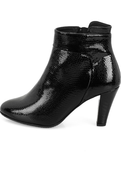Aliza Siyah Kadın Aerocomfort Fermuarlı Topuklu Deri Bot modelleri