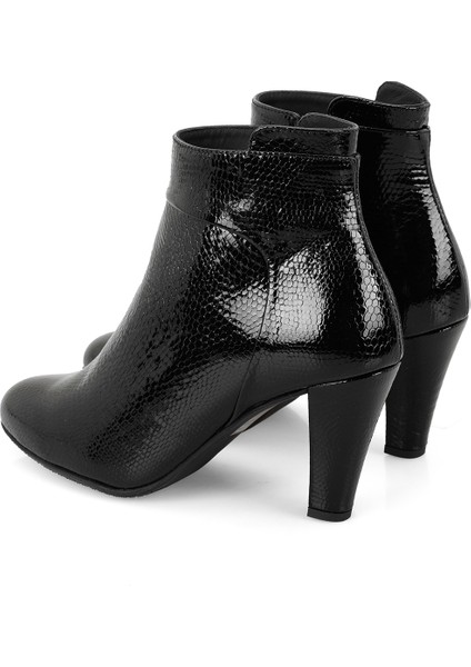 Aliza Siyah Kadın Aerocomfort Fermuarlı Topuklu Deri Bot fırsatları